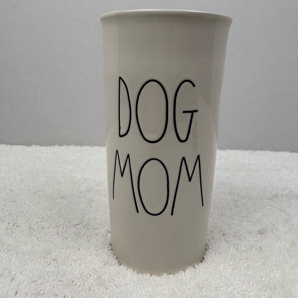 Rae Dunn Artisan Collection By Magenta “DOG MOM” Tumbler-Off White Ceramic